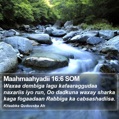 Maahmaahyadii 16:6 SOM Bible Verse Image