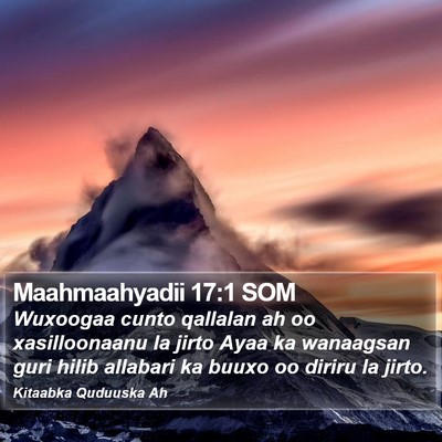 Maahmaahyadii 17:1 SOM Bible Verse Image