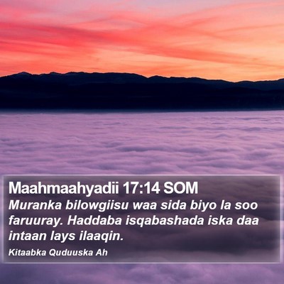 Maahmaahyadii 17:14 SOM Bible Verse Image