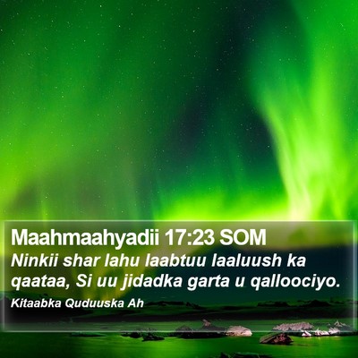 Maahmaahyadii 17:23 SOM Bible Verse Image