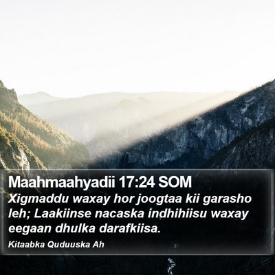 Maahmaahyadii 17:24 SOM Bible Verse Image