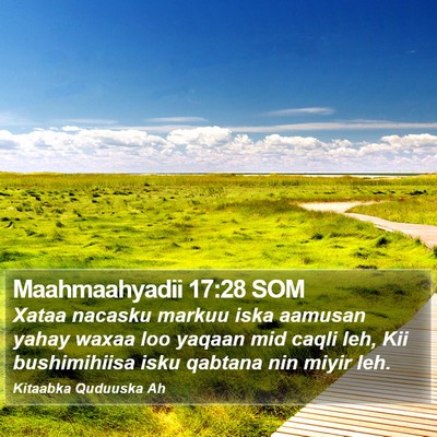 Maahmaahyadii 17:28 SOM Bible Verse Image