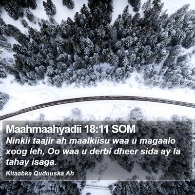 Maahmaahyadii 18:11 SOM Bible Verse Image