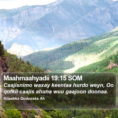 Maahmaahyadii 19:15 SOM Bible Verse Image