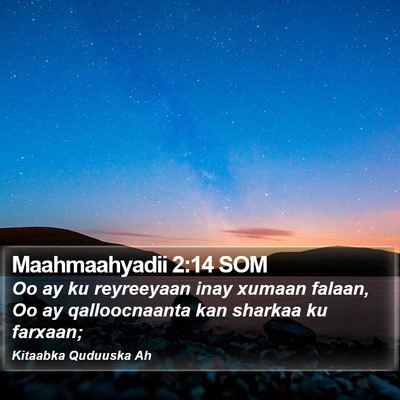 Maahmaahyadii 2:14 SOM Bible Verse Image