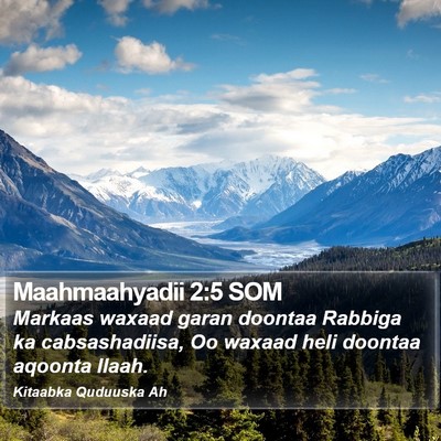 Maahmaahyadii 2:5 SOM Bible Verse Image