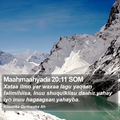 Maahmaahyadii 20:11 SOM Bible Verse Image