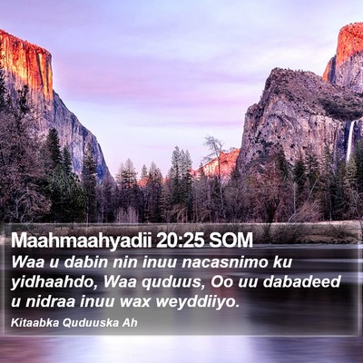 Maahmaahyadii 20:25 SOM Bible Verse Image