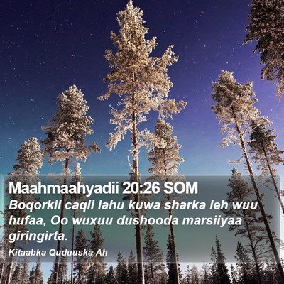 Maahmaahyadii 20:26 SOM Bible Verse Image