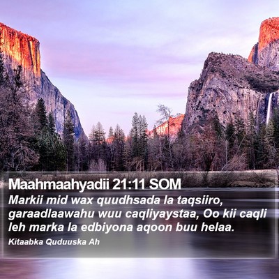 Maahmaahyadii 21:11 SOM Bible Verse Image