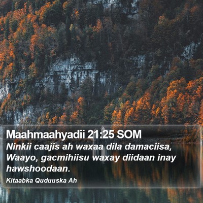 Maahmaahyadii 21:25 SOM Bible Verse Image