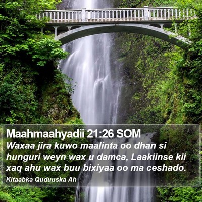 Maahmaahyadii 21:26 SOM Bible Verse Image