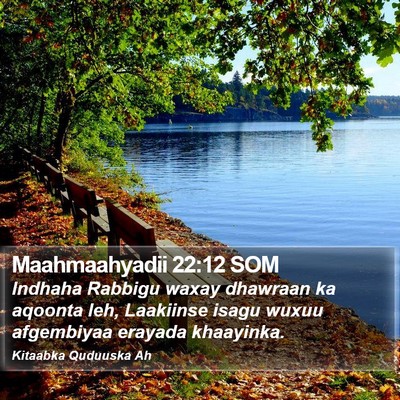 Maahmaahyadii 22:12 SOM Bible Verse Image