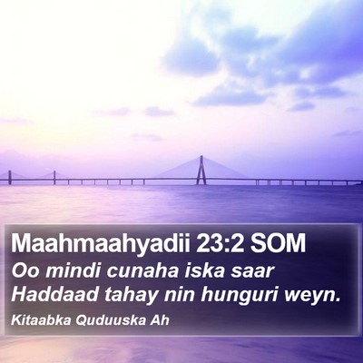 Maahmaahyadii 23:2 SOM Bible Verse Image