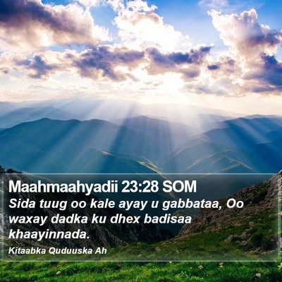 Maahmaahyadii 23:28 SOM Bible Verse Image