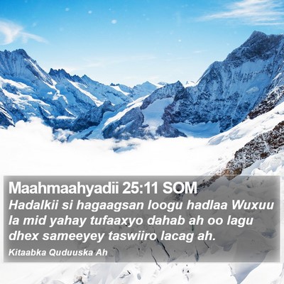 Maahmaahyadii 25:11 SOM Bible Verse Image