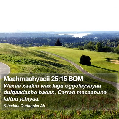 Maahmaahyadii 25:15 SOM Bible Verse Image