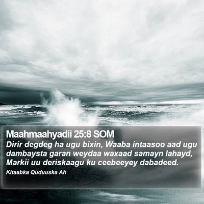 Maahmaahyadii 25:8 SOM Bible Verse Image