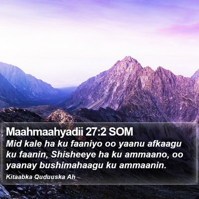 Maahmaahyadii 27:2 SOM Bible Verse Image
