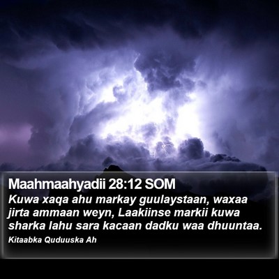 Maahmaahyadii 28:12 SOM Bible Verse Image