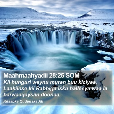 Maahmaahyadii 28:25 SOM Bible Verse Image