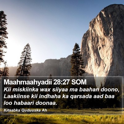 Maahmaahyadii 28:27 SOM Bible Verse Image