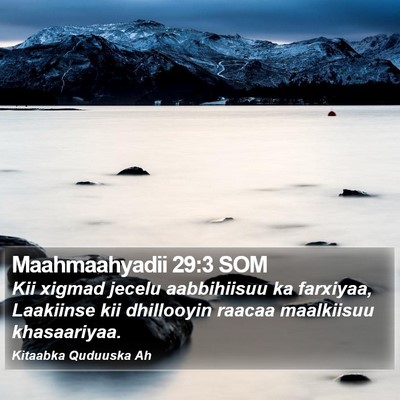 Maahmaahyadii 29:3 SOM Bible Verse Image