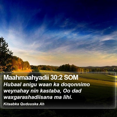 Maahmaahyadii 30:2 SOM Bible Verse Image