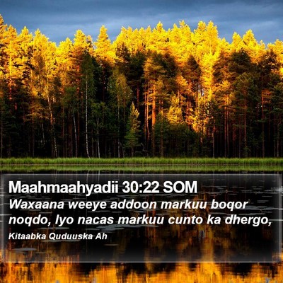 Maahmaahyadii 30:22 SOM Bible Verse Image