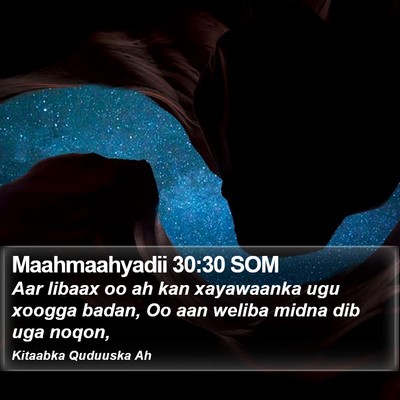 Maahmaahyadii 30:30 SOM Bible Verse Image