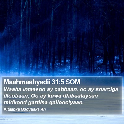 Maahmaahyadii 31:5 SOM Bible Verse Image