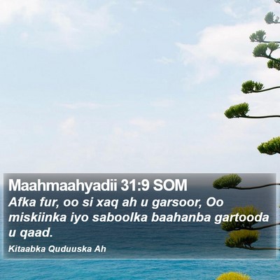 Maahmaahyadii 31:9 SOM Bible Verse Image