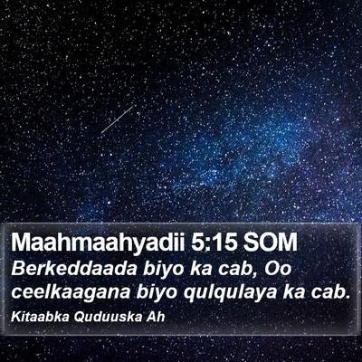 Maahmaahyadii 5:15 SOM Bible Verse Image