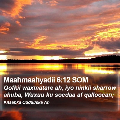 Maahmaahyadii 6:12 SOM Bible Verse Image