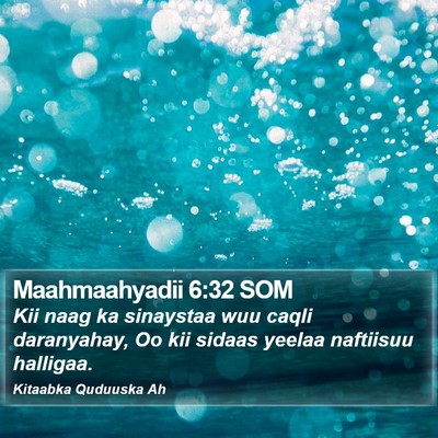 Maahmaahyadii 6:32 SOM Bible Verse Image