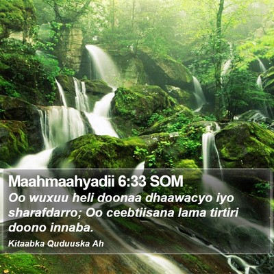 Maahmaahyadii 6:33 SOM Bible Verse Image