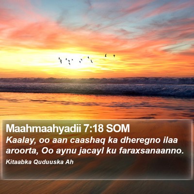 Maahmaahyadii 7:18 SOM Bible Verse Image