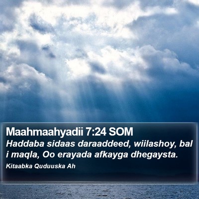Maahmaahyadii 7:24 SOM Bible Verse Image
