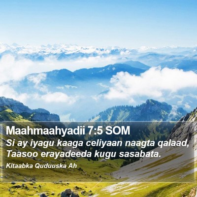 Maahmaahyadii 7:5 SOM Bible Verse Image