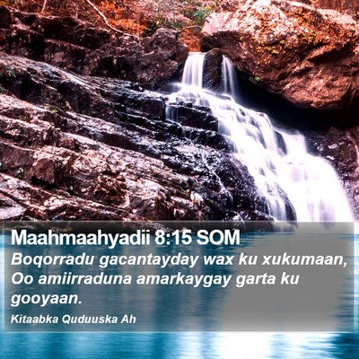 Maahmaahyadii 8:15 SOM Bible Verse Image
