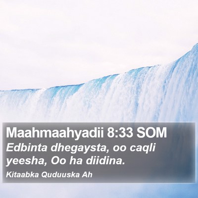 Maahmaahyadii 8:33 SOM Bible Verse Image