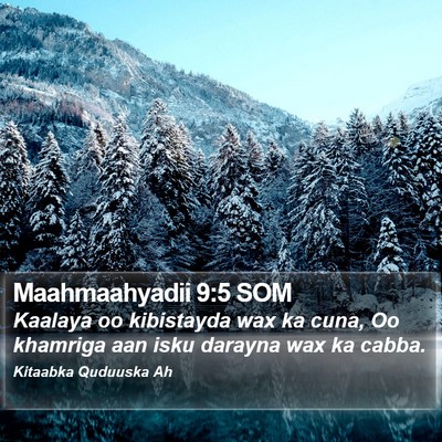 Maahmaahyadii 9:5 SOM Bible Verse Image