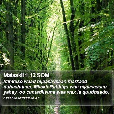Malaakii 1:12 SOM Bible Verse Image