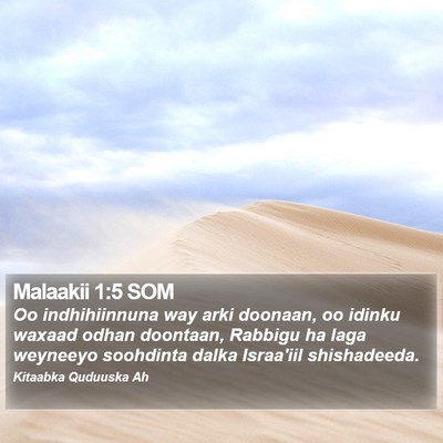 Malaakii 1:5 SOM Bible Verse Image