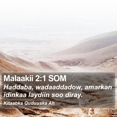 Malaakii 2:1 SOM Bible Verse Image