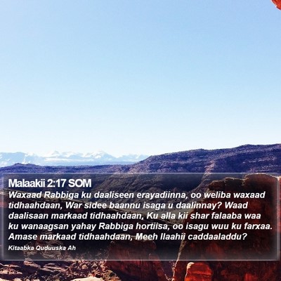 Malaakii 2:17 SOM Bible Verse Image