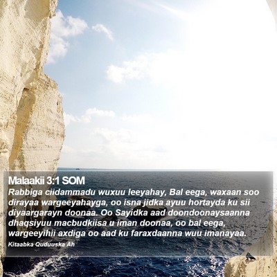 Malaakii 3:1 SOM Bible Verse Image