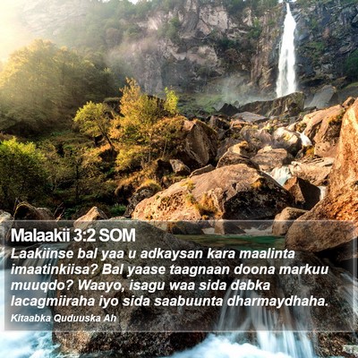 Malaakii 3:2 SOM Bible Verse Image