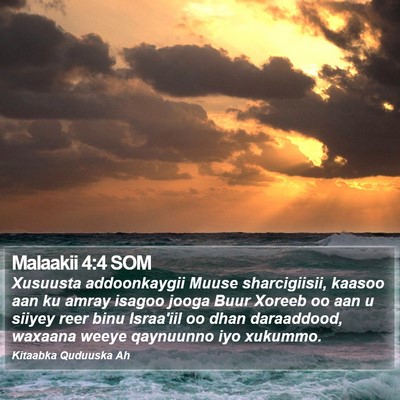 Malaakii 4:4 SOM Bible Verse Image