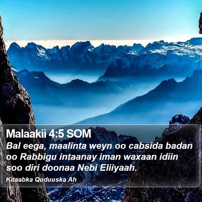 Malaakii 4:5 SOM Bible Verse Image